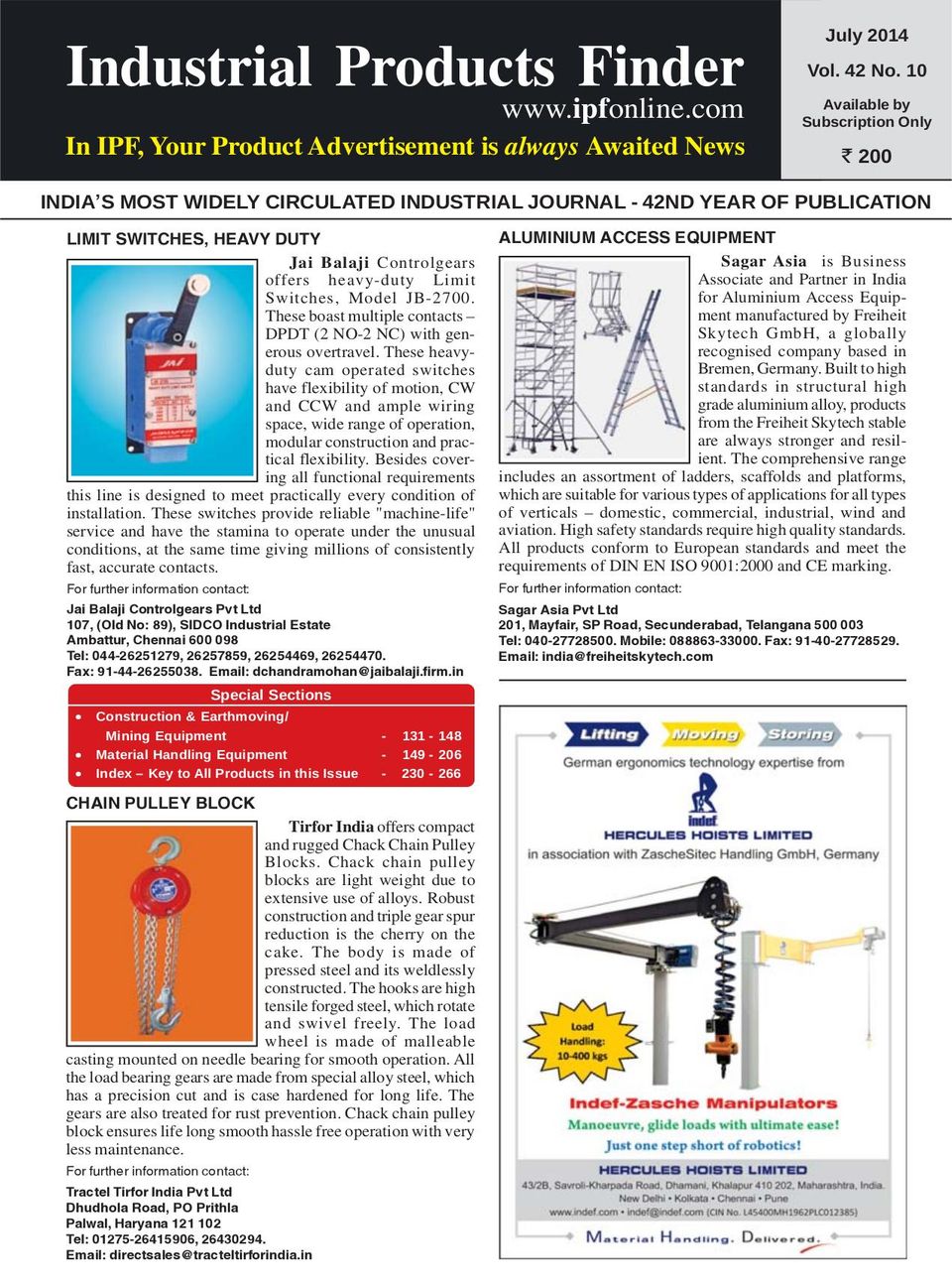 Industrial Products FinderJuly 2014 Magazine